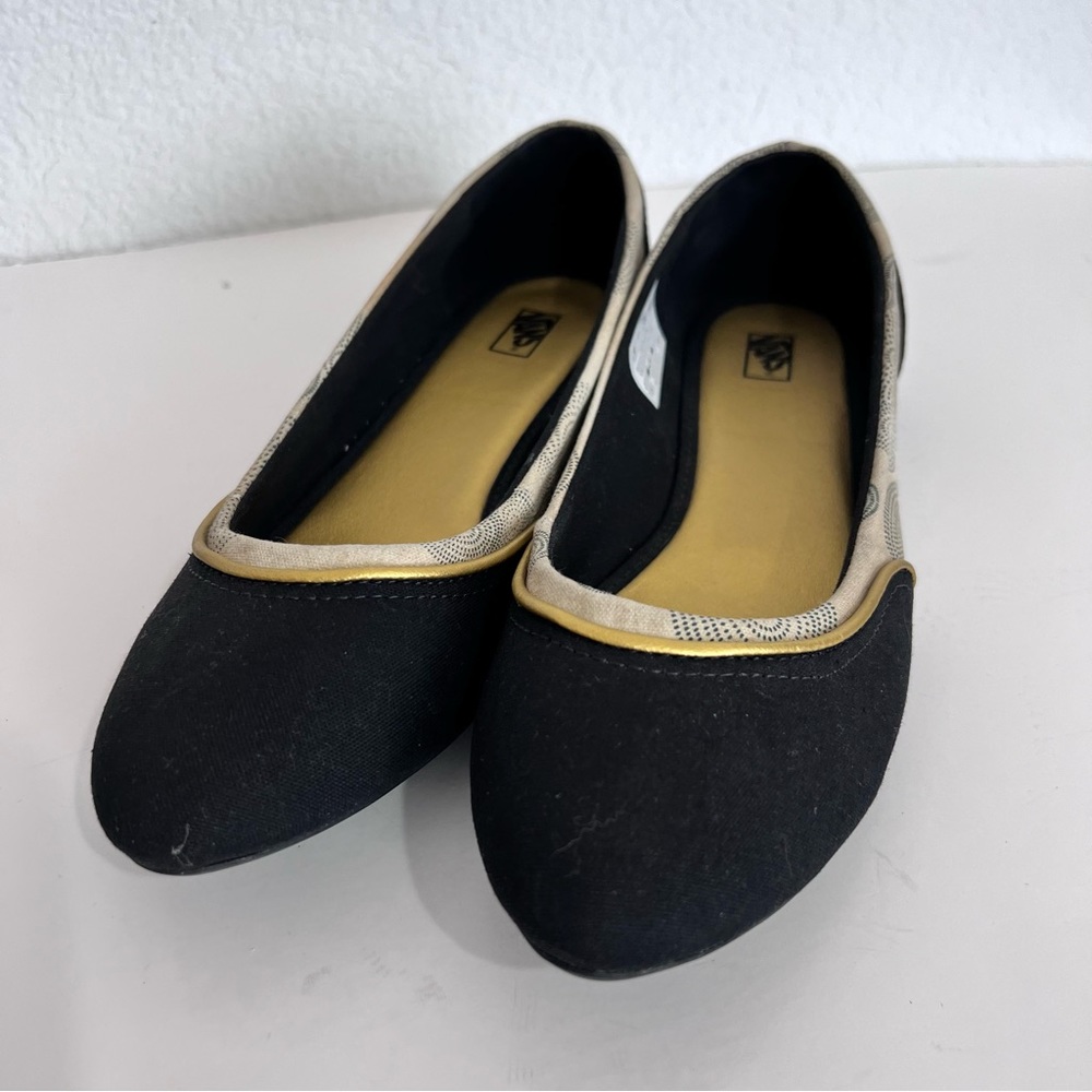 Vans Lesley Black & Beige Ballet Flats 9